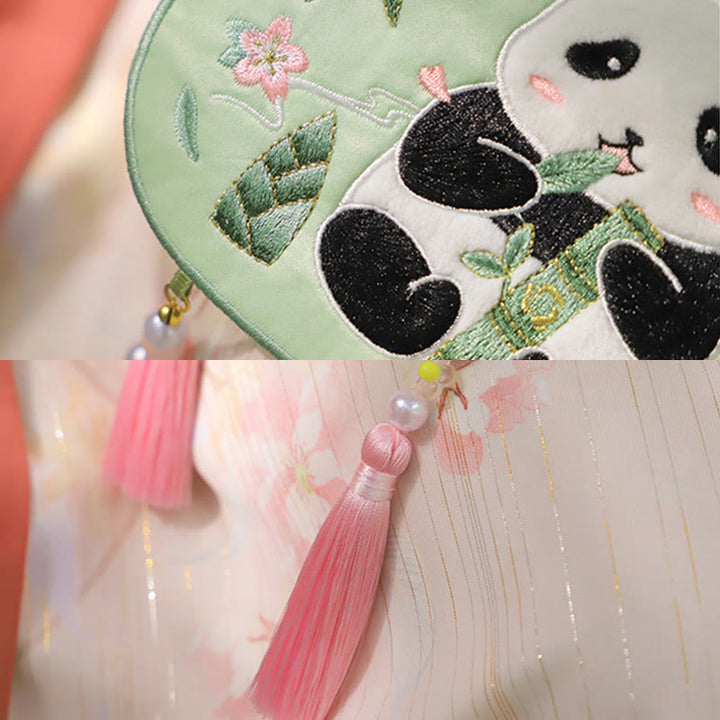 Bordado de Buddha Stones, Panda de la suerte, gato, Shiba Inu, ciervo, conejo, zorro, flor, Animal bonito, Hanfu, bolso cruzado, bolso de hombro