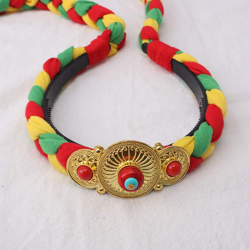 Accesorios para el cabello con cuentas de borlas coloridas tibetanas - image 17