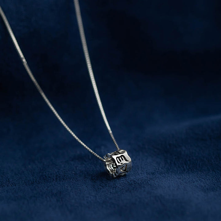 Collar con colgante de plata de ley 925 con Buddha Stones tibetanas Om Mani Padme Hum grabado Love Focus - image 7