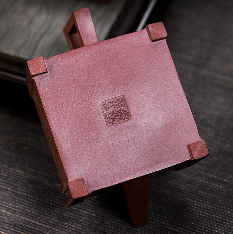 Buddha Stones Yixing, todo hecho a mano, Gomoku, juego de ajedrez, tetera cuadrada de Kung Fu de arcilla púrpura, 280ml