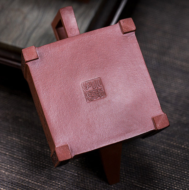 Buddha Stones Yixing, todo hecho a mano, Gomoku, juego de ajedrez, tetera cuadrada de Kung Fu de arcilla púrpura, 280ml