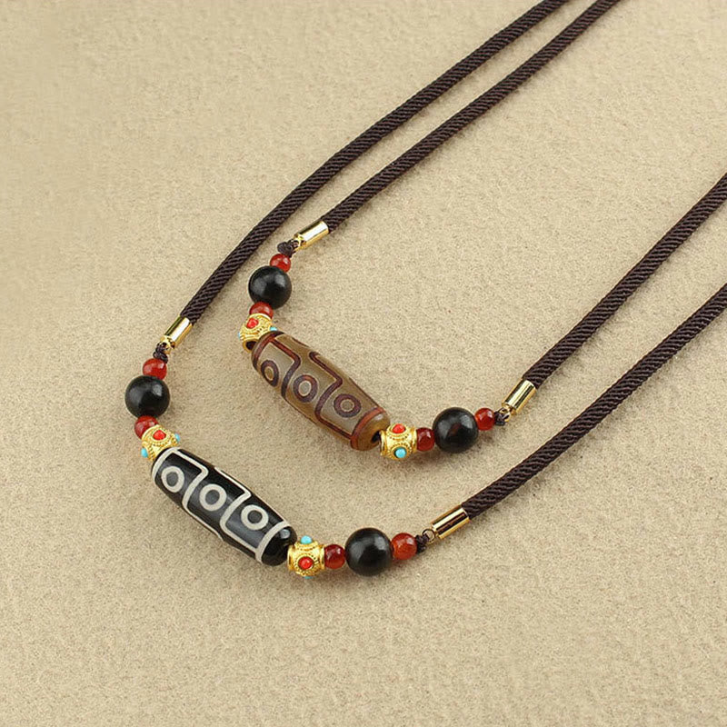 Colgante de collar de cadena con Buddha Stones tibetanas de nueve ojos Dzi, protección de cuentas, bendiciones - image 13