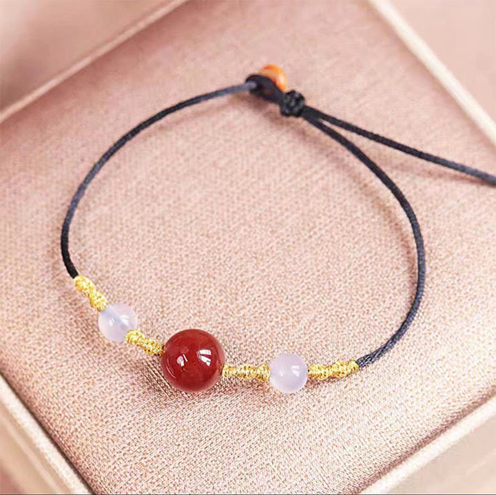Buddha Stones, ágata roja Natural, Calcedonia, autoaceptación, cadena de confianza, pulsera, collar, colgante