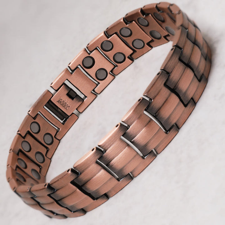 Brazalete de pulsera de cobre sólido magnético vintage