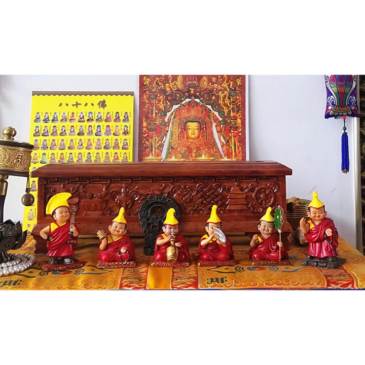 Buddha Stones pintadas a mano, figuras de Lama tibetanas talladas, adorno creativo para decoración del hogar, oficina y coche