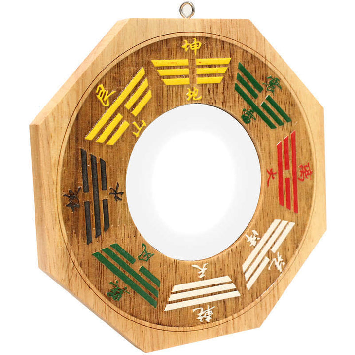 Espejo de mapa de energía de equilibrio de madera de melocotón con mapa de Bagua de Feng Shui - image 5