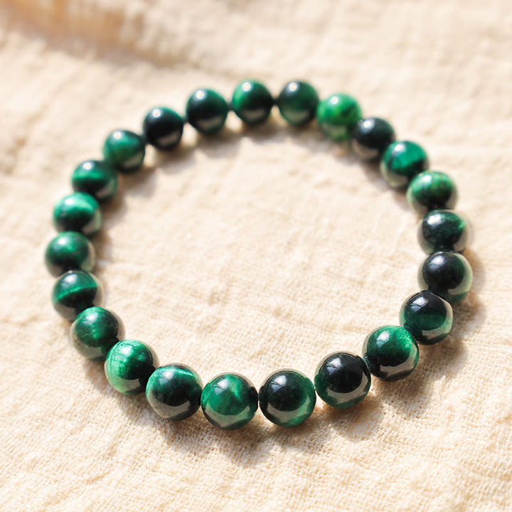 Pulsera de energía curativa para crecimiento de ojo de tigre con Buddha Stones