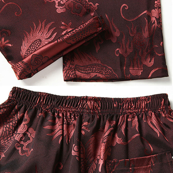 Traje Tang de Buddha Stones Hombres Hanfu Dragón Chino Ropa Tradicional Camisa de Kung Fu Uniforme Abrigo de Manga Larga Tops y Pantalones Ropa Conjunto para Hombres - image 8