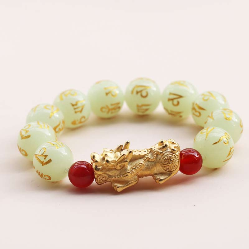 Pulsera de riqueza con Buddha Stones FengShui Lucky Pixiu