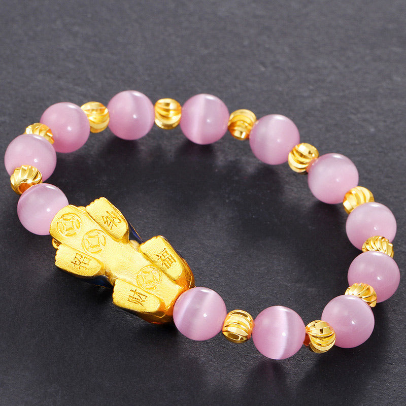 Pulsera de la suerte con ojo de gato Pixiu de Buddha Stones