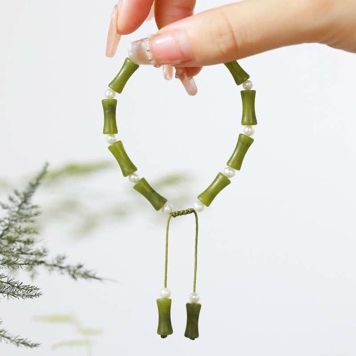 Pulsera de la paz del amor del patrón de bambú del peridoto natural de las Buddha Stones
