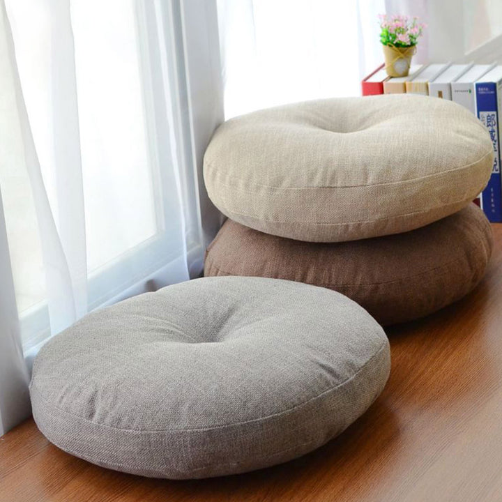 Cojín de asiento de meditación de lino con diseño Simple de loto, decoración para el hogar y la sala de estar - image 2