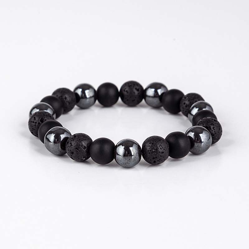 Juego de collar y pulsera con ojo de tigre tibetano con Buddha Stones