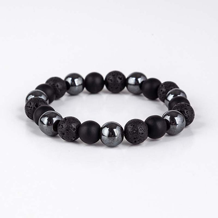 Juego de collar y pulsera con ojo de tigre tibetano con Buddha Stones