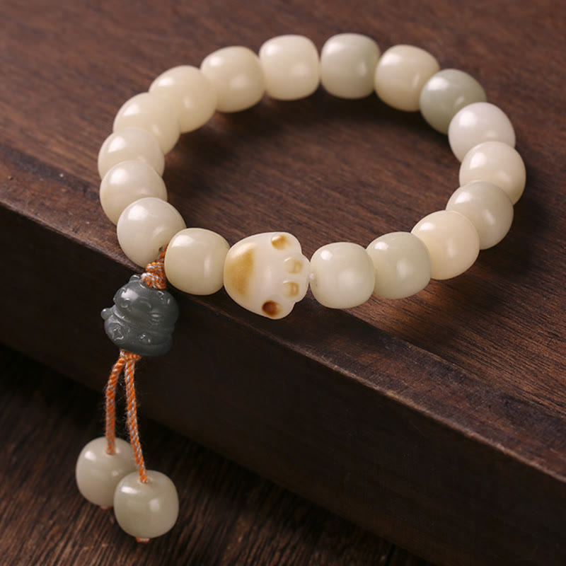 Pulsera de la paz con Buddha Stones, gato de la suerte, semilla Bodhi, pata de gato - image 3