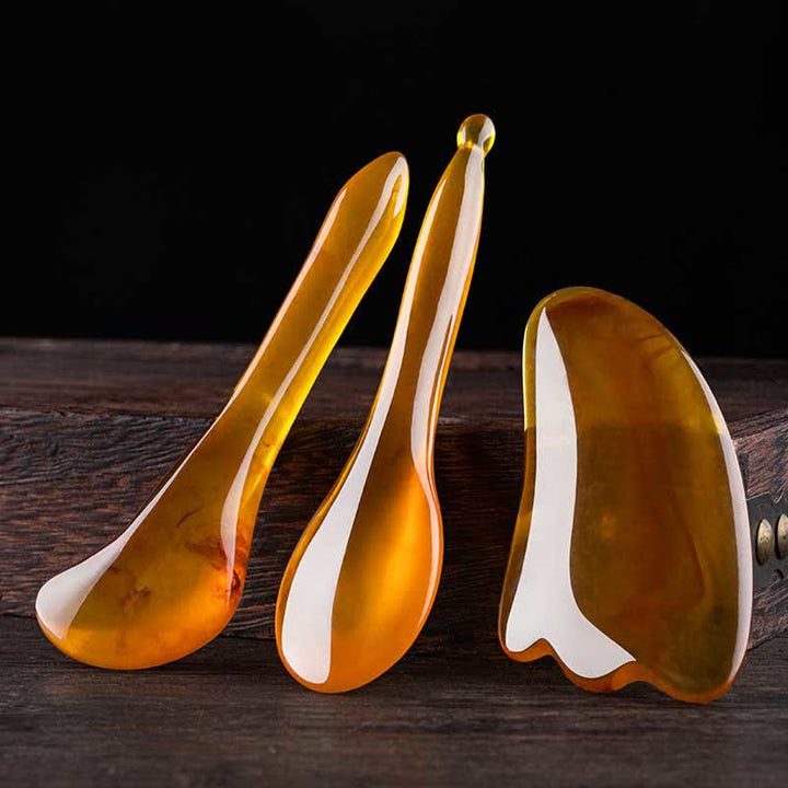 Juego de herramientas de peine para masaje facial de resina Gua Sha para todo el cuerpo