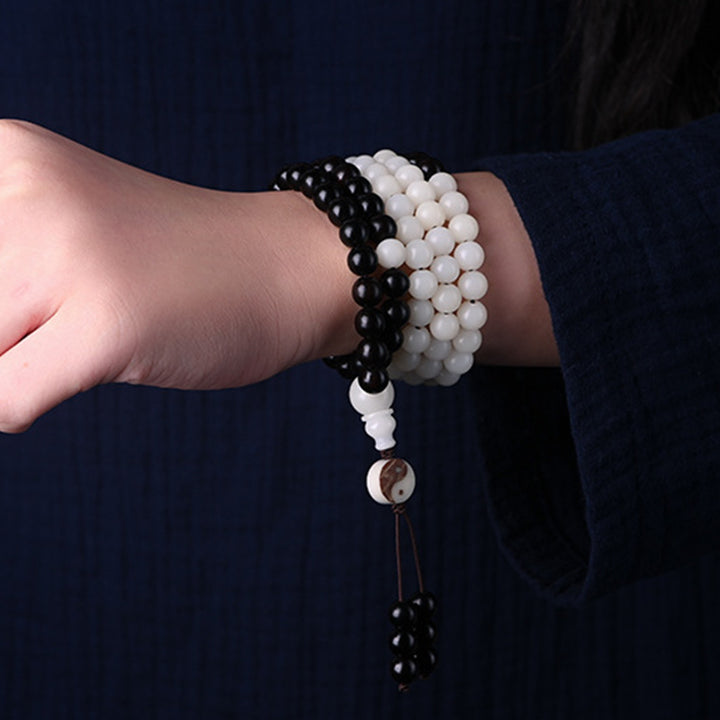 Collar Protección YinYang Ébano Buddha Stones Mala