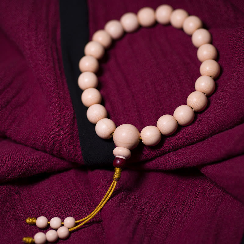 Buddha Stones Natural Abelia Biflora Madera Bendición Muñeca Mala