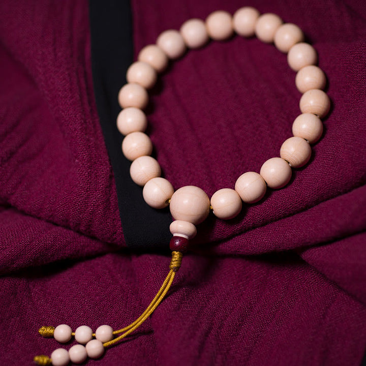 Buddha Stones Natural Abelia Biflora Madera Bendición Muñeca Mala