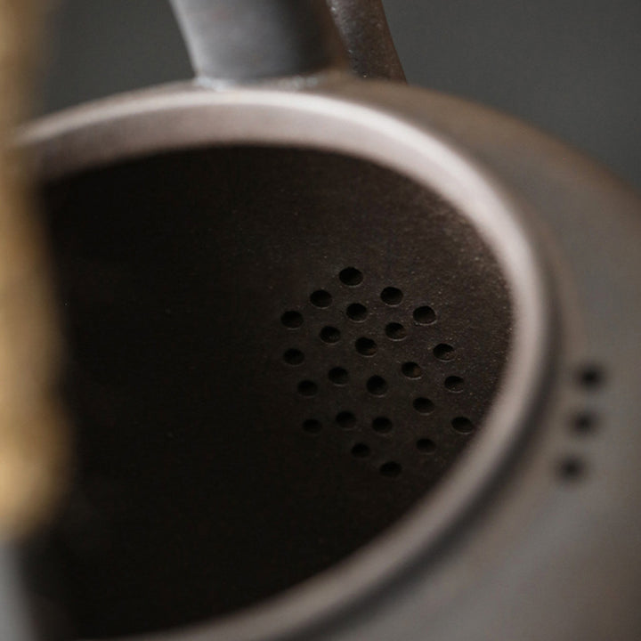 Tetera de kungfú de cerámica de té chino Gongfu marrón Retro de Buddha Stones 700ml con Base