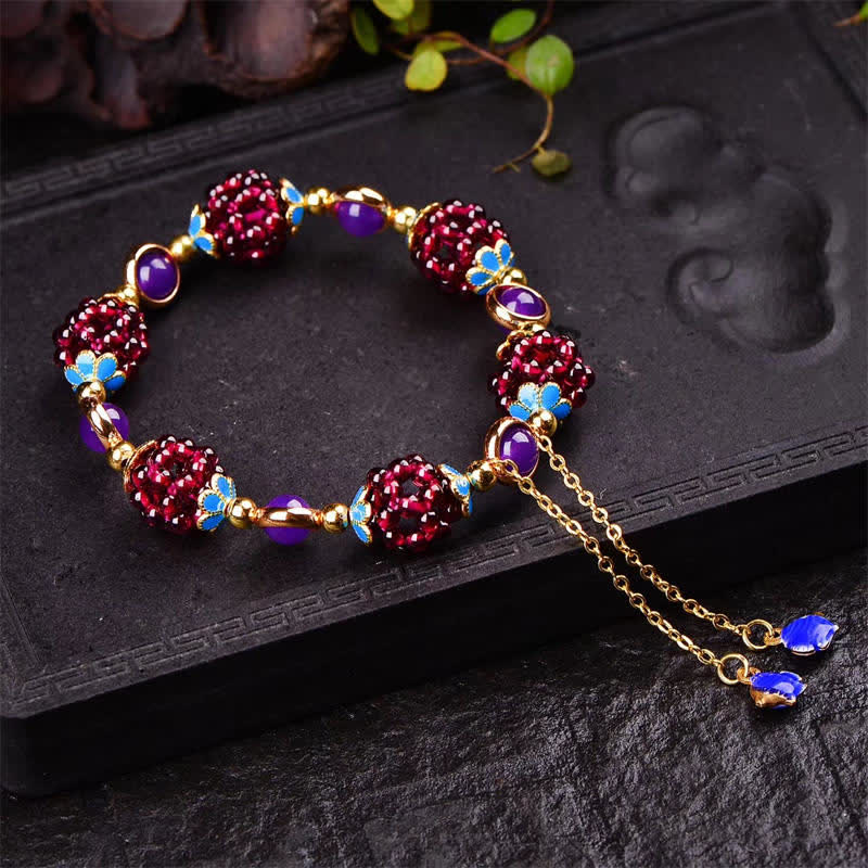 Pulsera Calm Granate Tibetano Buddha Stones