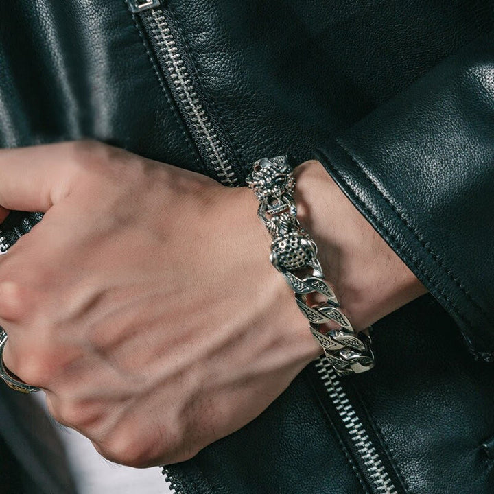 Pulsera de cadena de equilibrio curativo con patrón de leopardo y Buddha Stones
