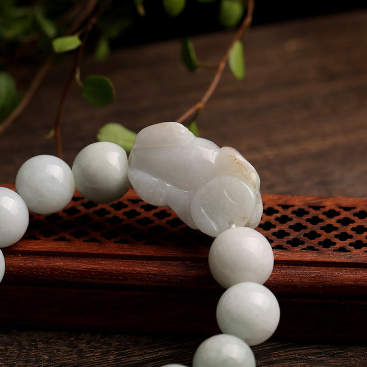 Pulsera de la suerte de Jade PiXiu, Buddha Stones Fengshui, riqueza, prosperidad
