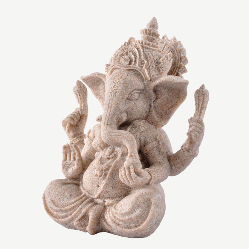 Estatua de elefante Ganesh Ganpati de Buddha Stones , bendición de riqueza, decoración del hogar - image 5