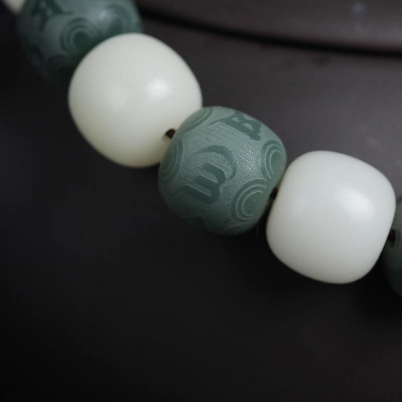 Pulsera de protección de seis palabras verdaderas Bodhi blanco con Buddha Stones