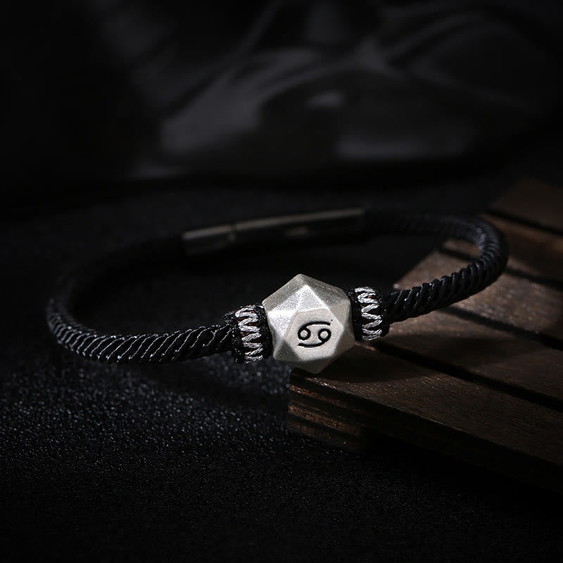 Pulsera de hilo hecha a mano con protección de las 12 constelaciones del zodíaco de plata de ley 999 con Buddha Stones