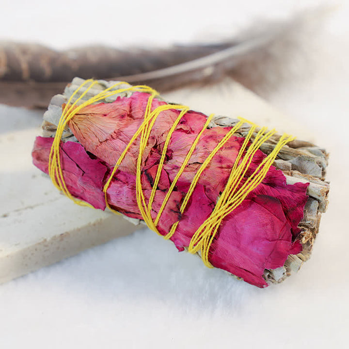 Palo para difuminar margaritas de colores, rosa roja, nomeolvides, para limpieza del hogar, incienso, curación, meditación, rituales