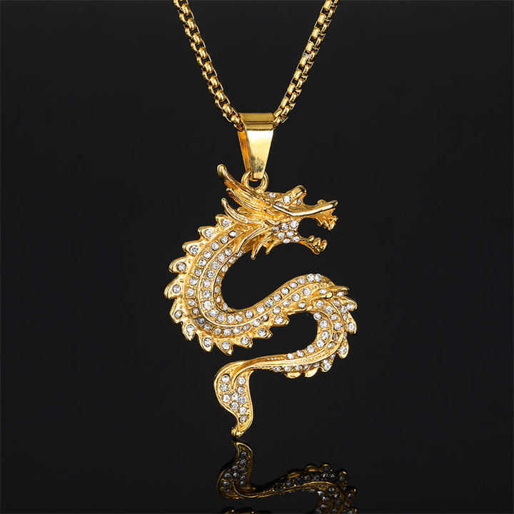 Colgante de collar de protección con circonita y dragón del zodiaco chino con Buddha Stones - Dragón (Protección♥Éxito) - image 1