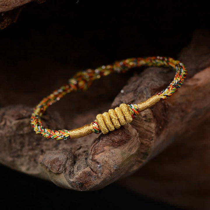 Pulsera de cuerda trenzada con protección de nudo King Kong colorida hecha a mano con Buddha Stones