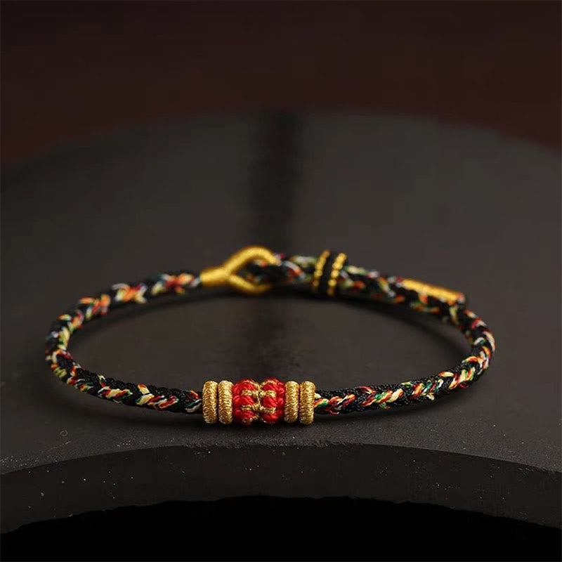 Pulsera trenzada de la suerte con nudo King Kong y cuerda colorida hecha a mano con Buddha Stones - image 17