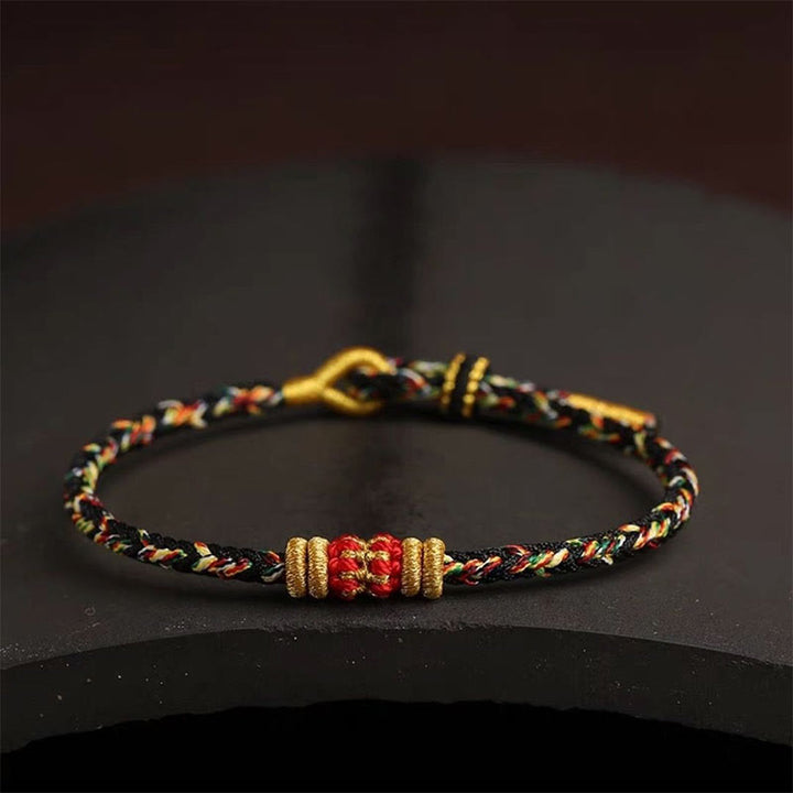 Pulsera trenzada de la suerte con nudo King Kong y cuerda colorida hecha a mano con Buddha Stones - image 17
