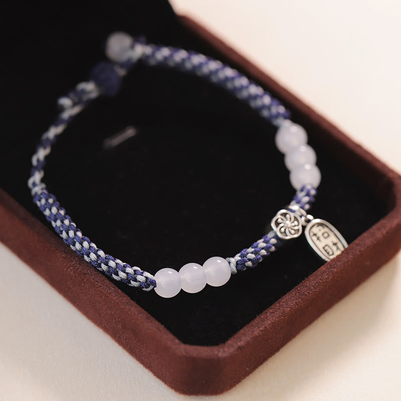 Pulsera de cuerda de la suerte hecha a mano con Buddha Stones