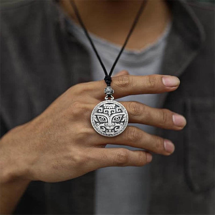 Lucky FengShui criatura mitológica Taotie riqueza collar colgante