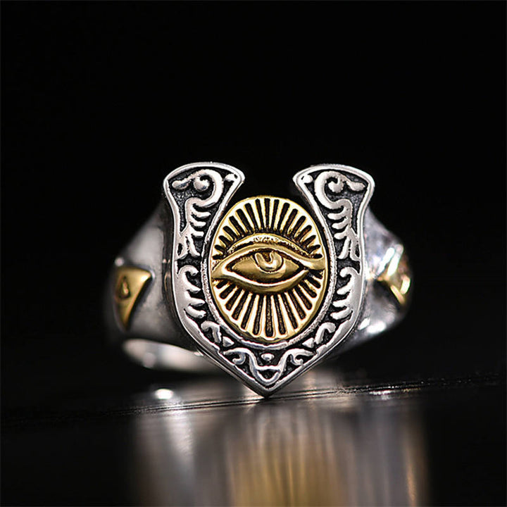 Anillo ajustable de cobre con protección curativa del Ojo de Horus