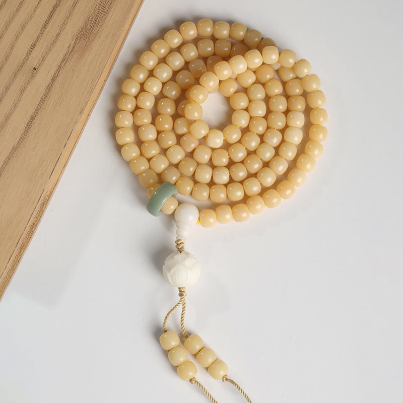 Pulsera con dije de armonía y paz con cuentas de loto y semilla de Bodhi Natural de Buddha Stones