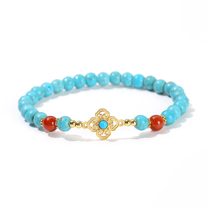 Pulsera de equilibrio de protección de cuentas turquesas de Buddha Stones