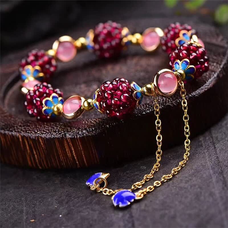 Pulsera Calm Granate Tibetano Buddha Stones