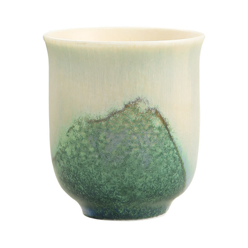 Tazas de té de cerámica verde creativas de Buddha Stones, tazas de té de Kung Fu