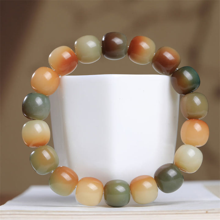 Pulsera de sabiduría de paz con semillas de Bodhi coloridas de Buddha Stones