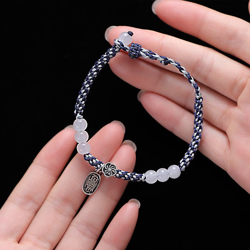 Pulsera de cuerda de la suerte hecha a mano con Buddha Stones