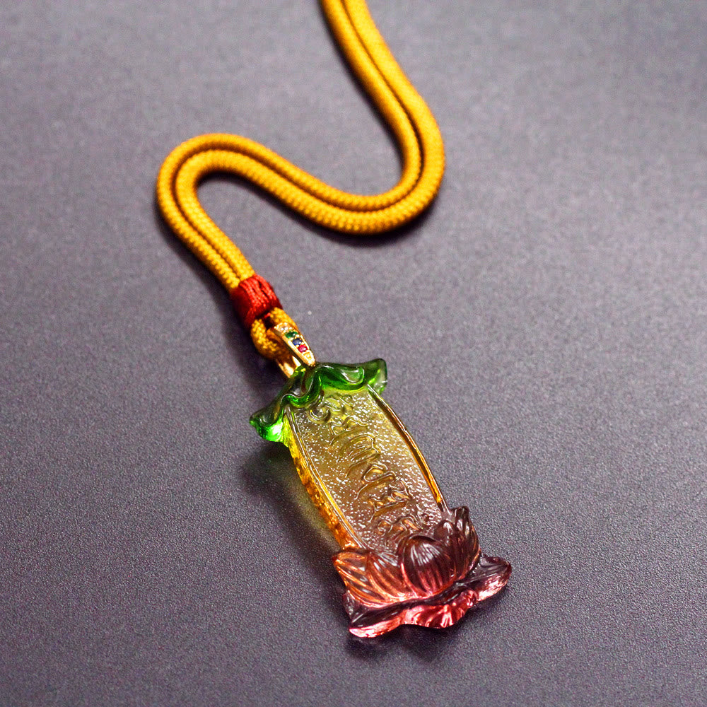 Buddha Stones Buda Liuli Lotus Seis Personajes Om Mani Padme Hum Collar de Paz