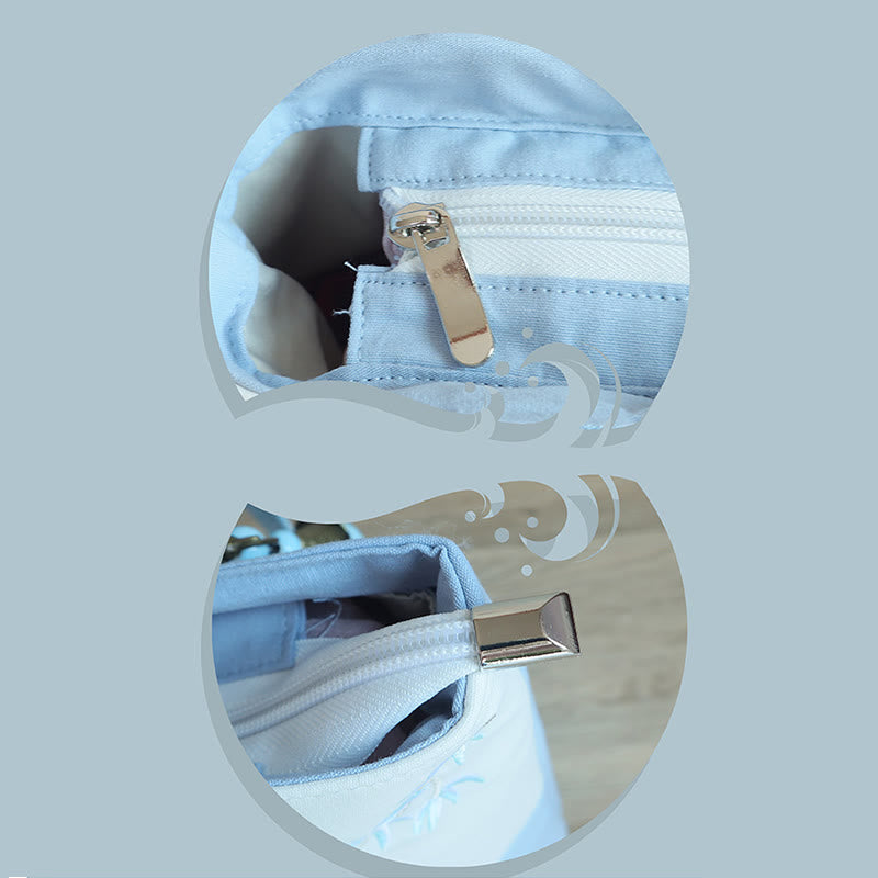 Bolso de hombro de gran capacidad con bordado de bambú, flor de pera, ciruelo, flor de melocotón, bolso de mano
