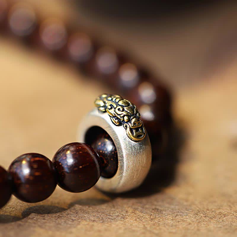 Pulsera de plata de ley 925 con Buddha Stones , hoja pequeña india, sándalo rojo, jade gris hetiano, ámbar, estrella dorada