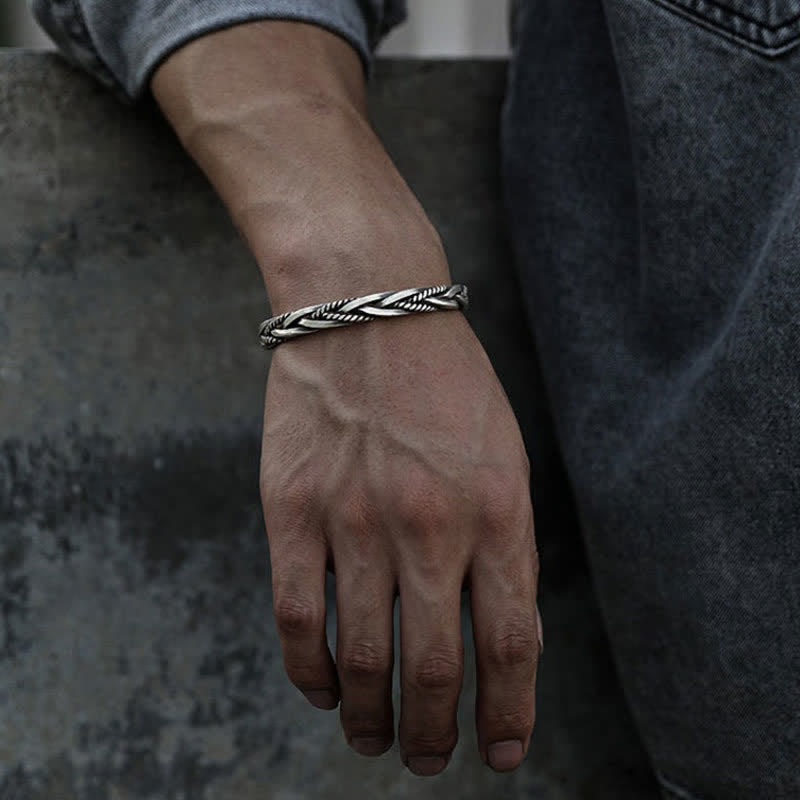 Pulsera de equilibrio de cobre con diseño trenzado de estilo vikingo y Buddha Stones - image 8