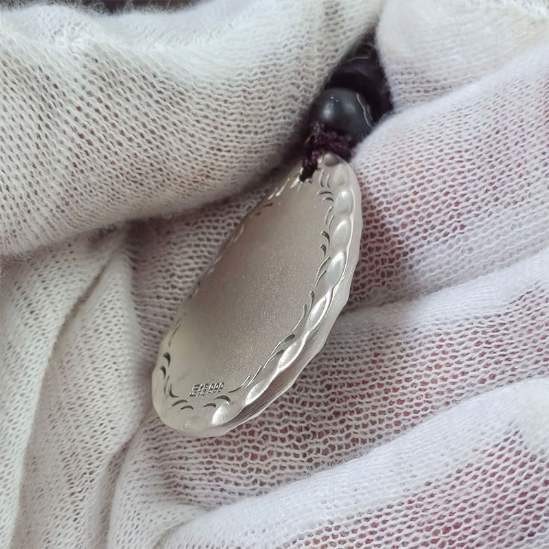 Buddha Stones Vintage Plata de Ley 999 Yin Yang Bagua diseño de gota de agua equilibrio armonía collar colgante - image 13