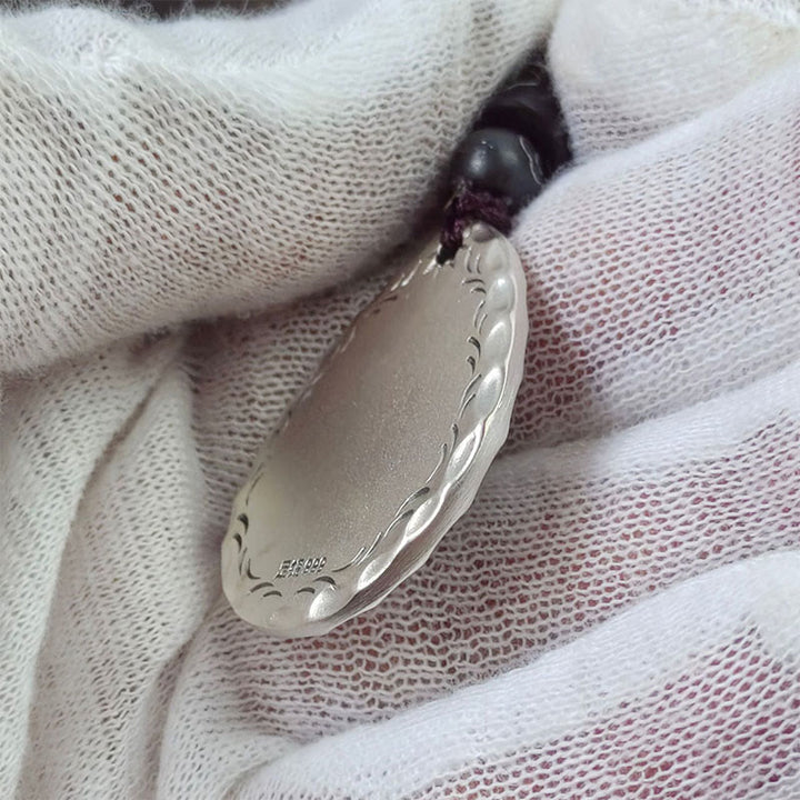 Buddha Stones Vintage Plata de Ley 999 Yin Yang Bagua diseño de gota de agua equilibrio armonía collar colgante - image 12